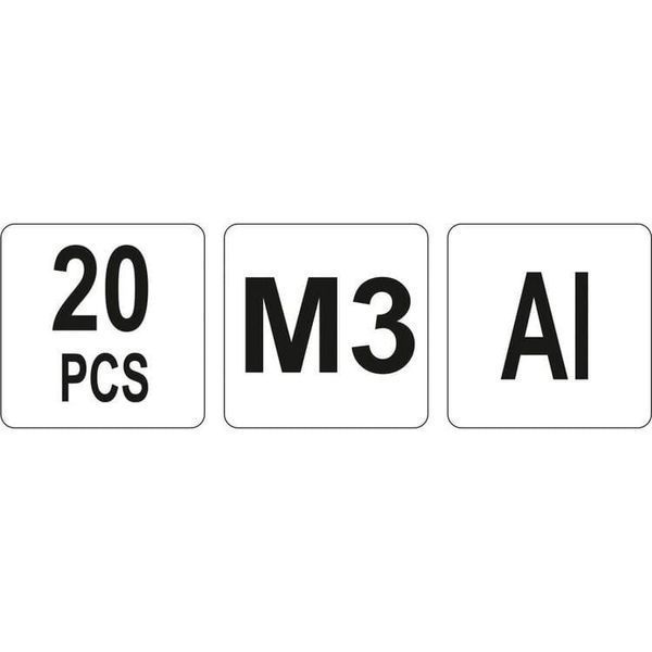 Заклепки резьбовые алюминиевые М3 YATO YT-36451 Польша