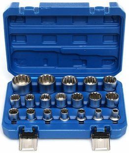 Набір головок 1/2" 12-гранних 8-36 мм 21 шт. Kraft&Dele KD10348