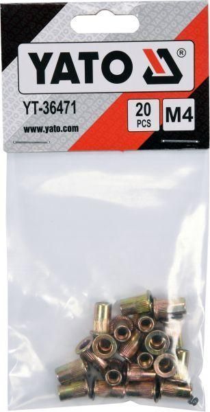Різьбові сталеві заклепки М4 20 шт Yato YT-36471