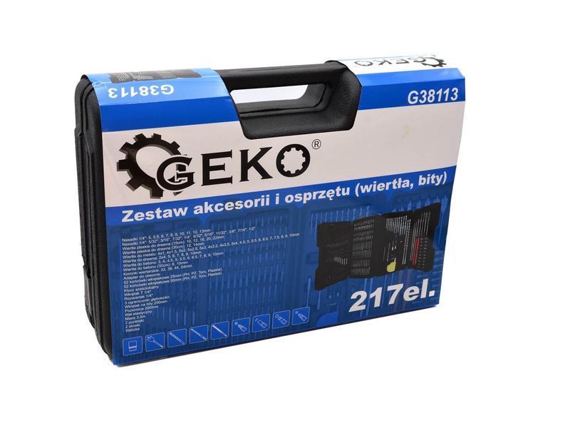 Набор сверл бит и инструменту 217 шт Geko 38113 Польша