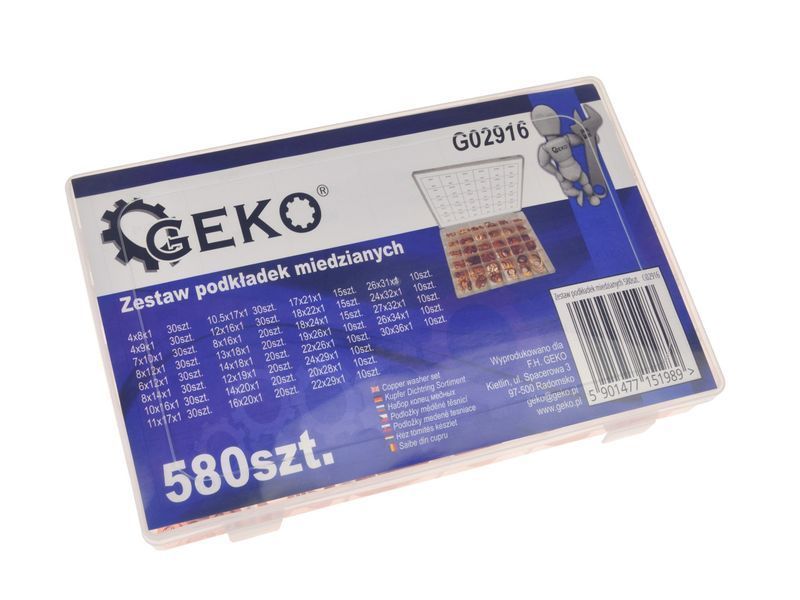 Набір із 580 мідних шайб Geko G02916