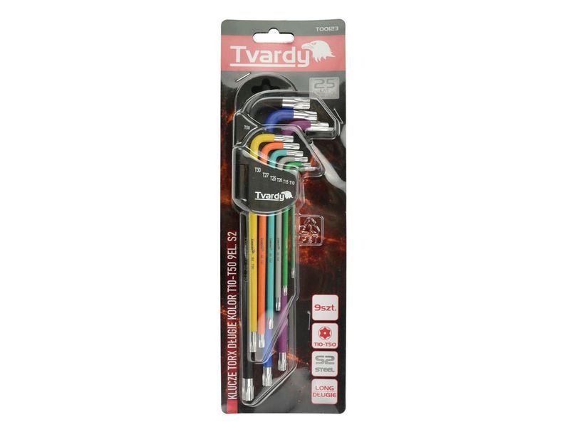 Професійні ключі Torx Tvardy T00123 зі сталі S2