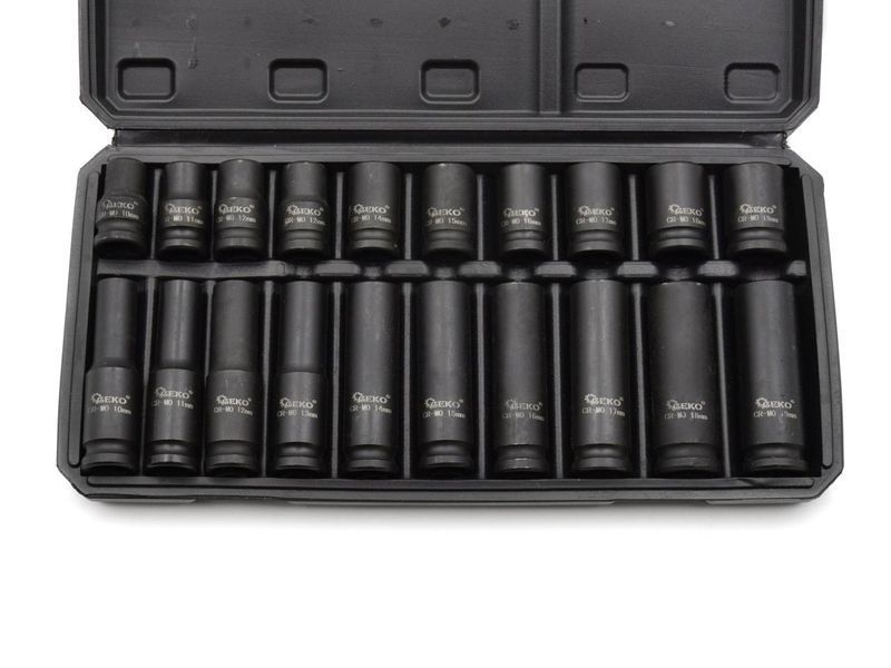 Набор длинных и коротких ударных головок 1/2" 10-19 мм G10517