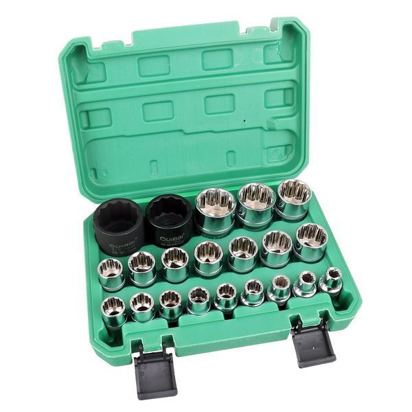 Набор 12-гранных головок с профилем + ударные Gear Lock 8-36мм 21 шт F1154
