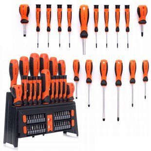 Набір викруток та біт 50 ел PH PZ H Torx магнітний наконечник підставка Kraft&Dele KD10950