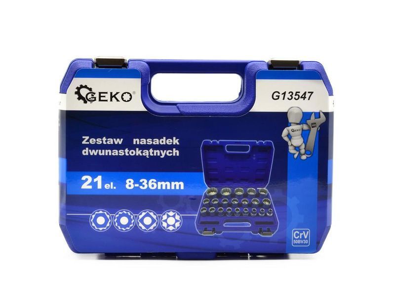 Набор 12-гранных головок с профилем Gear Lock 8-36мм 21 шт WAG G13547